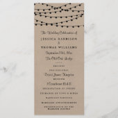 Het Rustic Kraft String Lights Wedding Collectie Programmakaart (Voorkant)