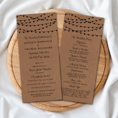 Het Rustic Kraft String Lights Wedding Collectie Programmakaart