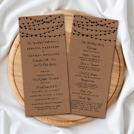 Het Rustic Kraft String Lights Wedding Collectie Programmakaart