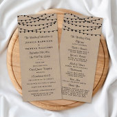 Het Rustic Kraft String Lights Wedding Collectie Programmakaart