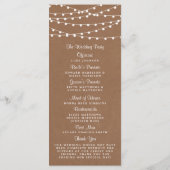Het Rustic Kraft String Lights Wedding Collectie Programmakaart (Achterkant)