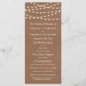 Het Rustic Kraft String Lights Wedding Collectie Programmakaart (Voorkant)