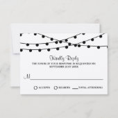 Het Rustic Kraft String Lights Wedding Collectie RSVP Kaartje (Voorkant)