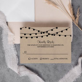 Het Rustic Kraft String Lights Wedding Collectie RSVP Kaartje