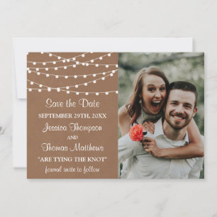 Het Rustic Kraft String Lights Wedding Collectie Save The Date