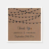 Het Rustic Kraft String Lights Wedding Collectie Servetten (Voorkant)