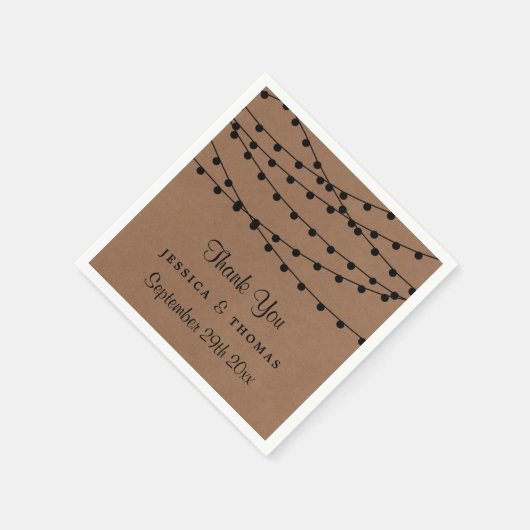 Het Rustic Kraft String Lights Wedding Collectie Servetten (Hoek)