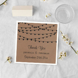 Het Rustic Kraft String Lights Wedding Collectie Servetten