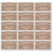 Het Rustic Kraft String Lights Wedding Collectie Sticker (Voorkant)