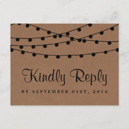 Het Rustic Kraft String Lights Wedding Collectie Uitnodiging Briefkaart