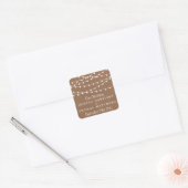 Het Rustic Kraft String Lights Wedding Collectie Vierkante Sticker (Envelop)