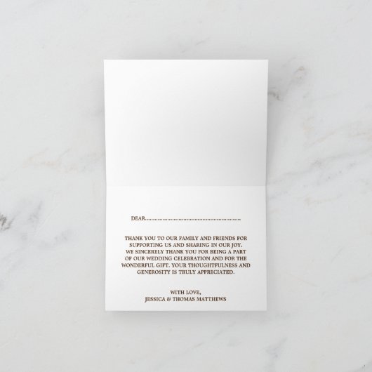 Het Rustic White Lijst & Burlap Wedding Collectie Bedankkaart (Binnen)