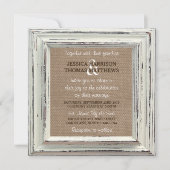 Het Rustic White Lijst & Burlap Wedding Collectie Kaart (Voorkant)