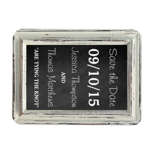 Het Rustic White Lijst & Burlap Wedding Collectie Magneet (Horizontaal)