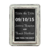 Het Rustic White Lijst & Burlap Wedding Collectie Magneet (Verticaal)