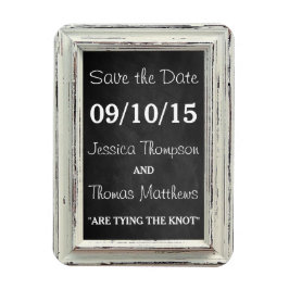 Het Rustic White Lijst & Burlap Wedding Collectie Magneet