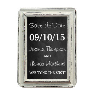 Het Rustic White Lijst & Burlap Wedding Collectie Magneet