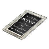 Het Rustic White Lijst & Burlap Wedding Collectie Magneet (Linkerzijde)