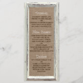 Het Rustic White Lijst & Burlap Wedding Collectie Menu (Voorkant)