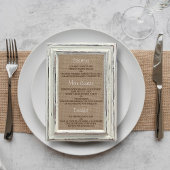 Het Rustic White Lijst & Burlap Wedding Collectie Menu