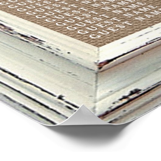 Het Rustic White Lijst & Burlap Wedding Collectie Poster (Hoek)