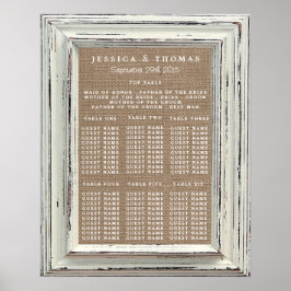 Het Rustic White Lijst & Burlap Wedding Collectie Poster