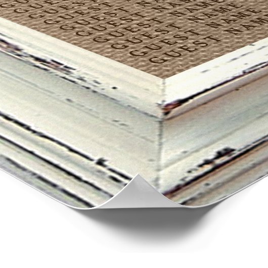 Het Rustic White Lijst & Burlap Wedding Collectie Poster (Hoek)