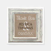 Het Rustic White Lijst & Burlap Wedding Collectie Servetten (Voorkant)