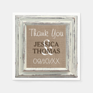 Het Rustic White Lijst & Burlap Wedding Collectie Servetten