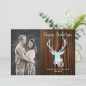 Het rustieke Blauwe Wenskaart van de Vakantie van Feestdagenkaart (Staand voorkant)