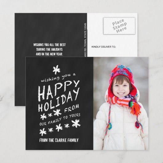 Het rustieke Briefkaart van de Vakantie van de (Voorkant / Achterkant)