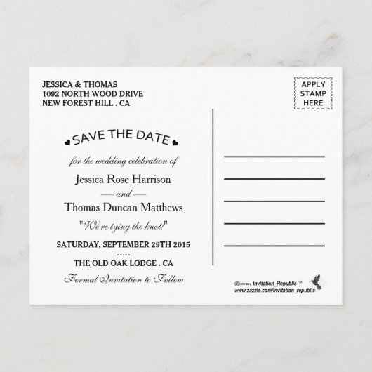 Het rustieke Hoefijzer Collectie save the date Aankondigingskaart (Achterkant)