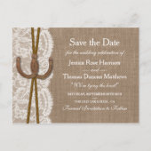 Het rustieke Hoefijzer Collectie save the date Aankondigingskaart (Voorkant)