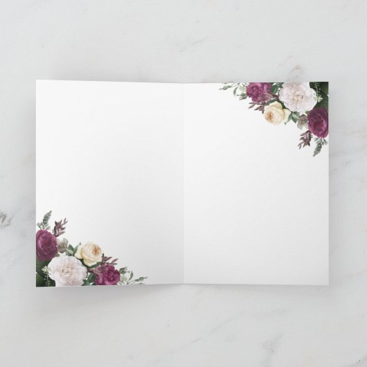 Het rustieke houten Huwelijk Bloemen dankt u Bedankkaart (Binnen)