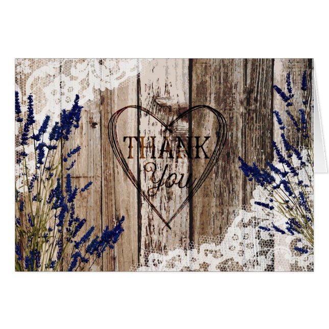 Het rustieke Houten Kant van de Lavendel dankt u (Voorkant Horizontaal)