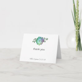 Het rustieke Huwelijk Succulents dankt u nota Bedankkaart