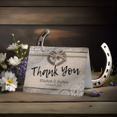 Het rustieke Huwelijk van het Kant van de Jute van Bedankkaart