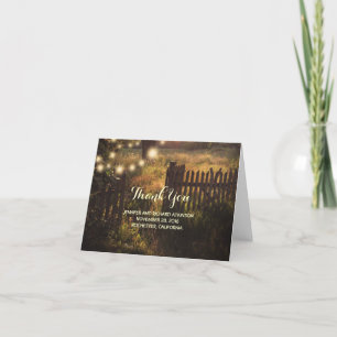 Het rustieke Huwelijk van het Land dankt u Bedankkaart