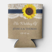 Het rustieke Kraft Zonnebloem Bruiloft Collectie Blikjeskoeler (Voorkant)