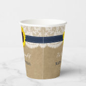 Het rustieke Kraft Zonnebloem Bruiloft Collectie Papieren Bekers (Rechts)