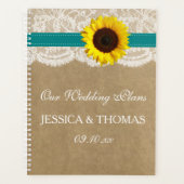 Het rustieke Kraft Zonnebloem Bruiloft Collectie Planner (Voorkant)