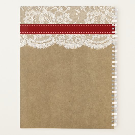 Het rustieke Kraft Zonnebloem Bruiloft Collectie Planner (Achterkant)