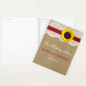 Het rustieke Kraft Zonnebloem Bruiloft Collectie Planner (Display)