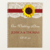 Het rustieke Kraft Zonnebloem Bruiloft Collectie Planner (Voorkant)