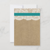 Het rustieke Kraft Zonnebloem Bruiloft Collectie RSVP Kaartje (Achterkant)