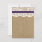 Het rustieke Kraft Zonnebloem Bruiloft Collectie RSVP Kaartje (Achterkant)