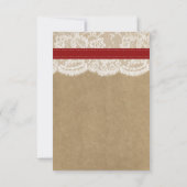 Het rustieke Kraft Zonnebloem Bruiloft Collectie RSVP Kaartje (Achterkant)