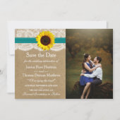 Het rustieke Kraft Zonnebloem Bruiloft Collectie Save The Date (Voorkant)