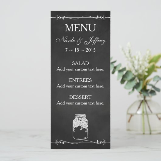 Het rustieke Menu van het Huwelijk van de Douane (Staand voorkant)