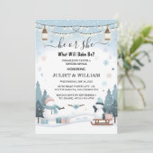 Het rustieke Sneeuw Koud IJ Gezellig Winter Geslac Kaart (Staand voorkant)